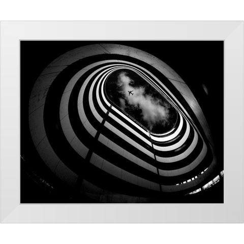 Hole White Modern Wood Framed Art Print by Tajima, Koji