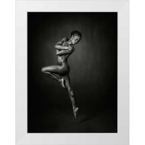 Leap Into The Dark White Modern Wood Framed Art Print by Catchlight Studio