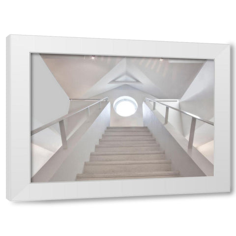 High-Key Staircase White Modern Wood Framed Art Print by Depaepe, Yvette