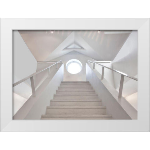 High-Key Staircase White Modern Wood Framed Art Print by Depaepe, Yvette