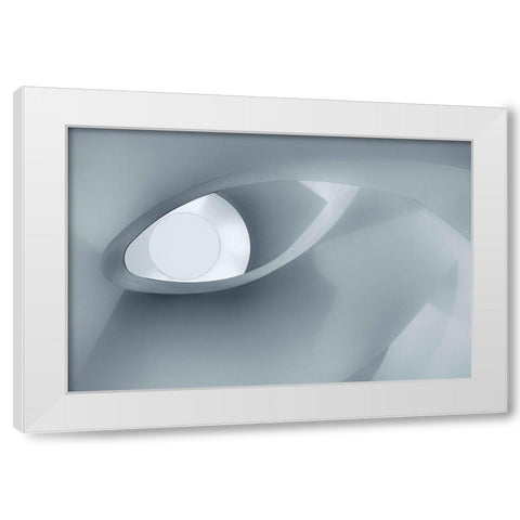 The Eye Of The Staircase White Modern Wood Framed Art Print by Van De, Jeroen