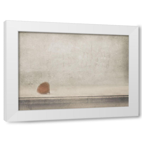 Solitude Stands By The Window White Modern Wood Framed Art Print by Devos, Delphine