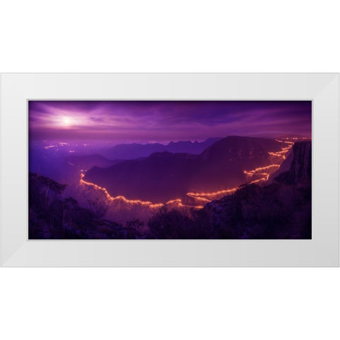 Lights Of The Night White Modern Wood Framed Art Print by Sombrio, Raphael