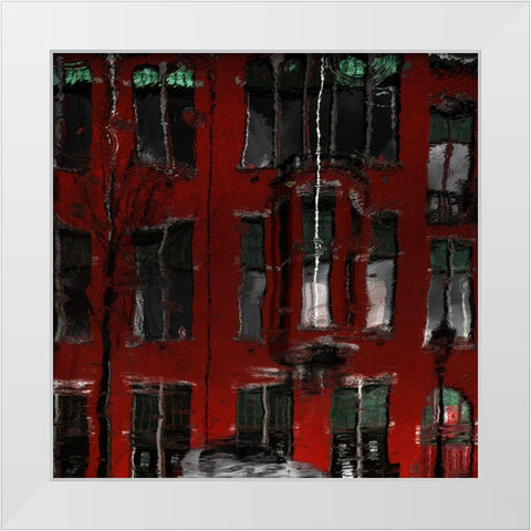 Red House Reflections White Modern Wood Framed Art Print by Claes, Gilbert