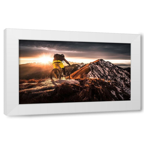 Take A Ride On The Sunny Side White Modern Wood Framed Art Print by Bertoncelj, Sandi