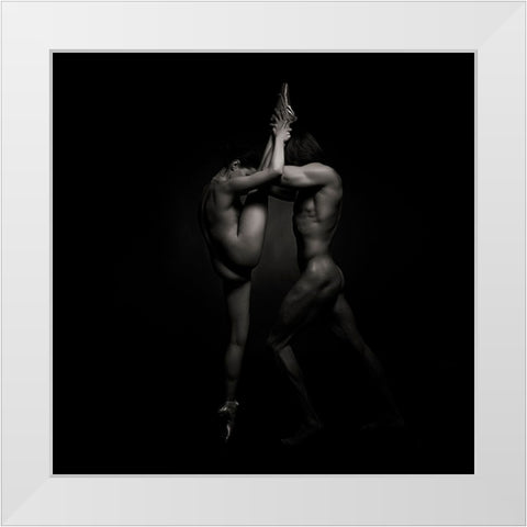 The Dancers - 1348 White Modern Wood Framed Art Print by Meyer, Marc