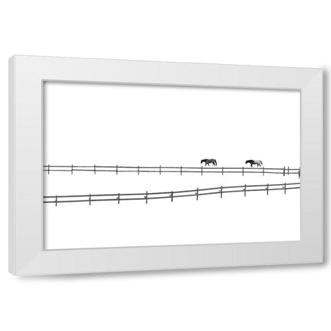 A Couple White Modern Wood Framed Art Print by Huang, Ivan