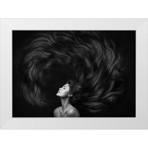 Yanika White Modern Wood Framed Art Print by Rise, Zachar