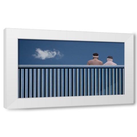 The Fence White Modern Wood Framed Art Print by Vangindertael, Luc