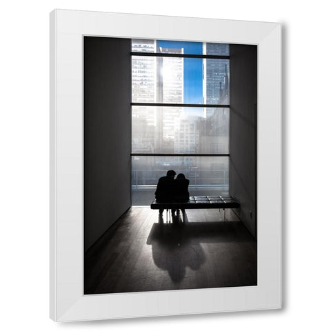 You and me White Modern Wood Framed Art Print by Eliash, Tomer