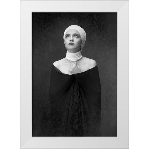 Negin White Modern Wood Framed Art Print by Mokhtari, Mehdi