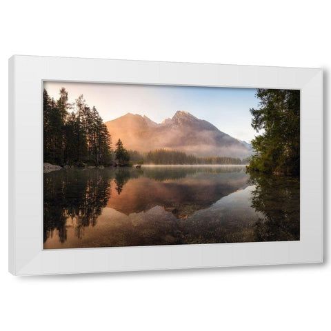 Glowing Mist White Modern Wood Framed Art Print by Gastager, Daniel