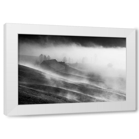 Magic Morning White Modern Wood Framed Art Print by Dorin Lucian, Sveduneac