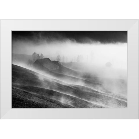 Magic Morning White Modern Wood Framed Art Print by Dorin Lucian, Sveduneac