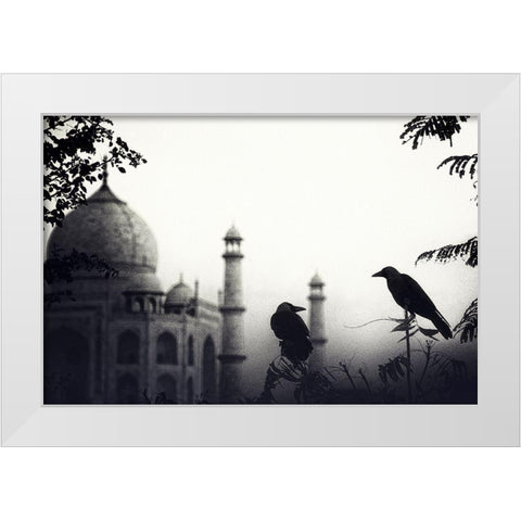 Story About 2 Lovers White Modern Wood Framed Art Print by Flour, Piet