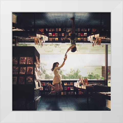 Ups And Downs White Modern Wood Framed Art Print by Tajonera Bio, Cj