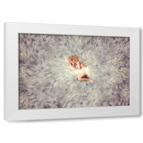 Hush Little Babe White Modern Wood Framed Art Print by Rozenzvig, Carmit