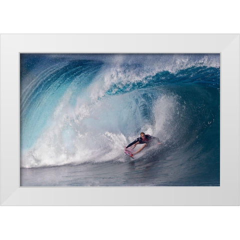 A Wave Player White Modern Wood Framed Art Print by Chang, Cheng