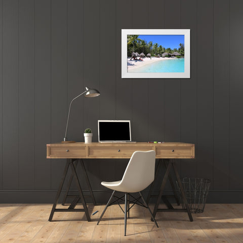 Blue Beach White Modern Wood Framed Art Print by Daniel, Nick