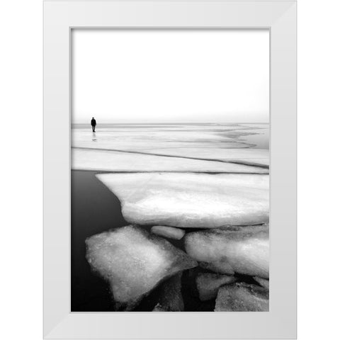 Shattering White Modern Wood Framed Art Print by Mikkelborg, Espen