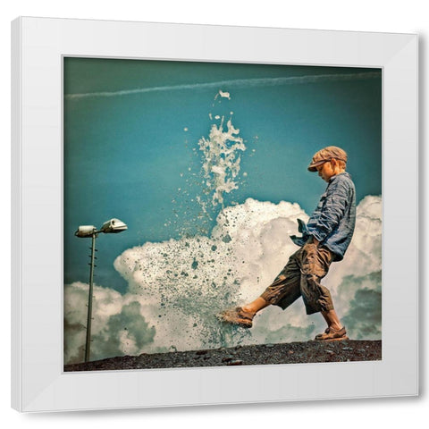 Rainbows End White Modern Wood Framed Art Print by Ambra