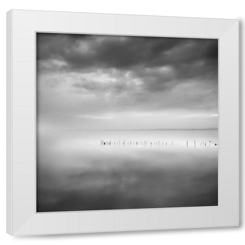 Sixty Shades Of Gray White Modern Wood Framed Art Print by Digalakis, George
