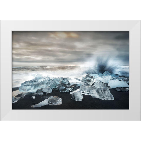 Water And Ice ! White Modern Wood Framed Art Print by Forns, Alfred