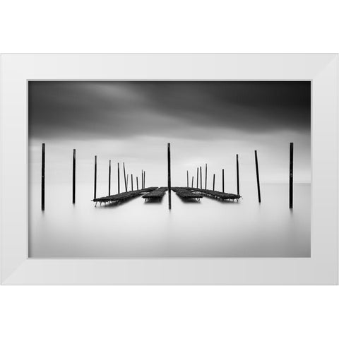 The Oyster Bar White Modern Wood Framed Art Print by Staelens, Christophe