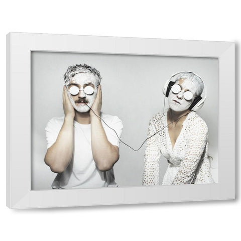 M U S I C ? White Modern Wood Framed Art Print by Serra, Damiano