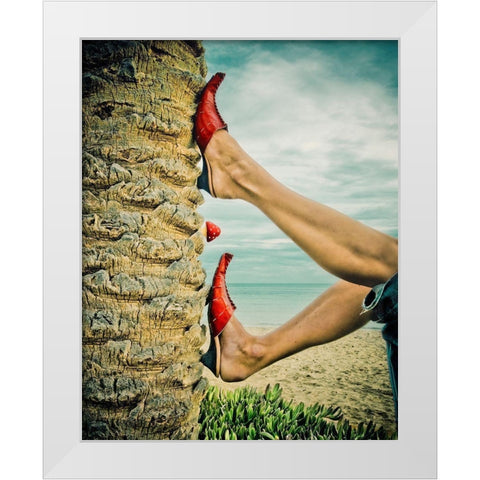 Upside Down Youre Turning Me White Modern Wood Framed Art Print by Ambra