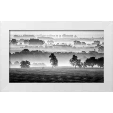Morning View White Modern Wood Framed Art Print by Krol, Piotr