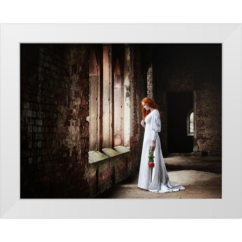 Red Rose... White Modern Wood Framed Art Print by Russocka, Magdalena