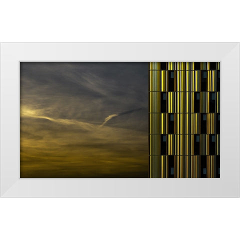 Evening Glow White Modern Wood Framed Art Print by Claes, Gilbert