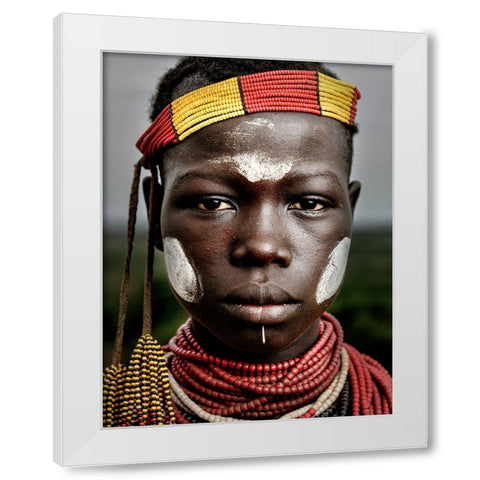 Caro Girl White Modern Wood Framed Art Print by Al Sulaili, Mohammed