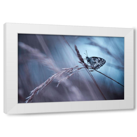 There Is No End To Love White Modern Wood Framed Art Print by Bravin, Fabien