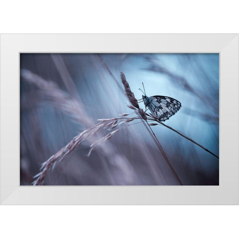 There Is No End To Love White Modern Wood Framed Art Print by Bravin, Fabien