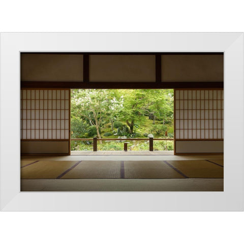 Zen Zone White Modern Wood Framed Art Print by Deng, Yumian
