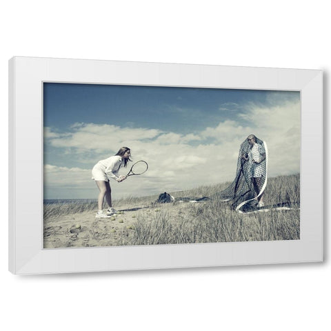Game-Set And Match White Modern Wood Framed Art Print by Vink, Hans