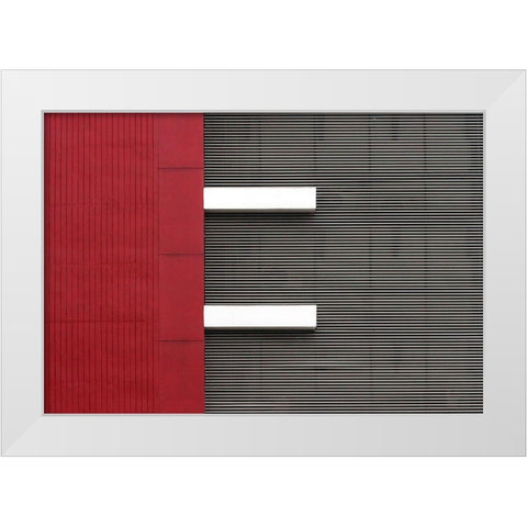 Stripes White Modern Wood Framed Art Print by Hawerkamp, Hans-Wolfgang