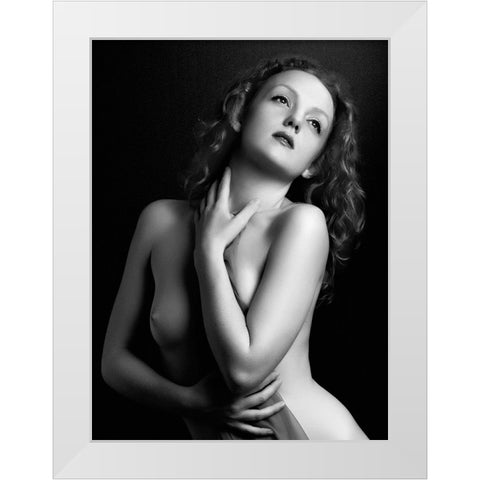 Garbo Retro Style White Modern Wood Framed Art Print by Turner, Peter