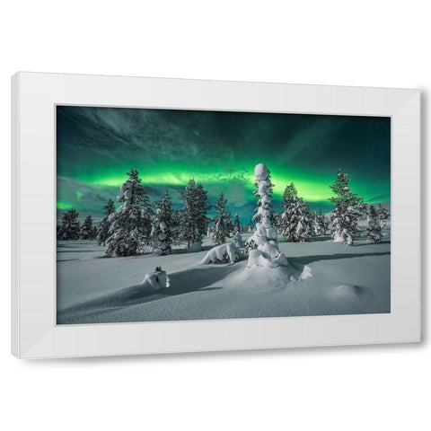 Polar Night White Modern Wood Framed Art Print by Hoffmann, Raymond