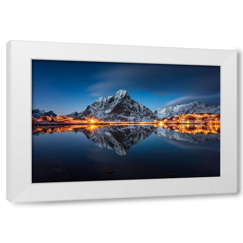 Blue Hour White Modern Wood Framed Art Print by Hoffmann, Raymond
