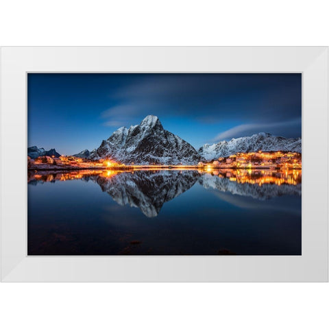 Blue Hour White Modern Wood Framed Art Print by Hoffmann, Raymond