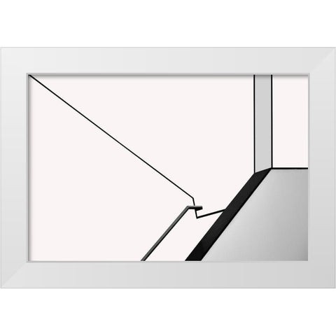 Van Abbe Lines White Modern Wood Framed Art Print by Niezen, Jan