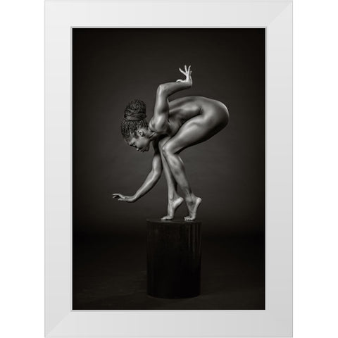 Delicately Poised White Modern Wood Framed Art Print by Catchlight Studio