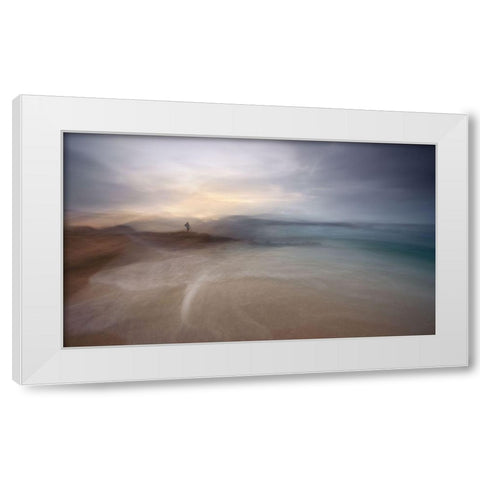 The Photographer Of Nowhere White Modern Wood Framed Art Print by Pascual Buye, Santiago