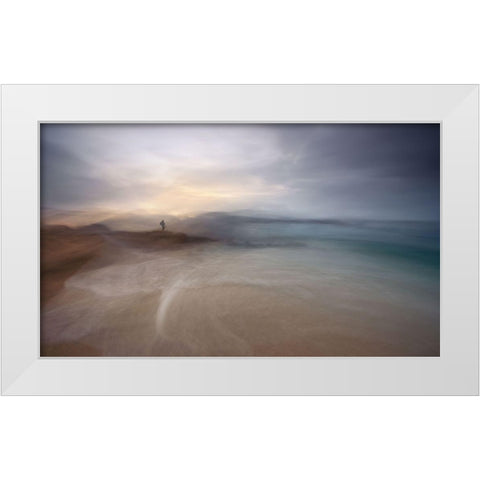 The Photographer Of Nowhere White Modern Wood Framed Art Print by Pascual Buye, Santiago