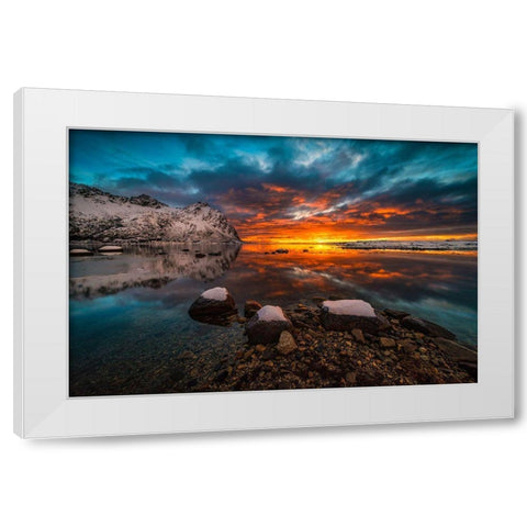 Sky On Fire White Modern Wood Framed Art Print by Hoffmann, Raymond