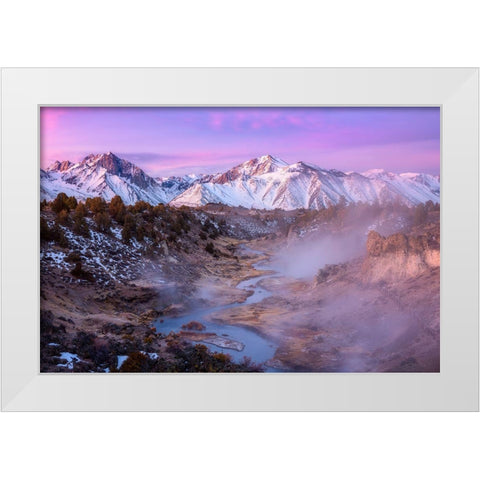 Hot Creek White Modern Wood Framed Art Print by Gastager, Daniel