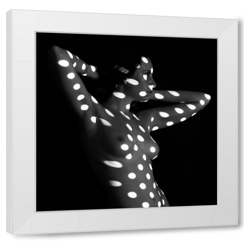 Nude Dots White Modern Wood Framed Art Print by Blasko, Jan